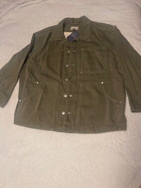Universal Thread Olive Green Utility Jacket Size L NWT | Cargo Style Snap Button